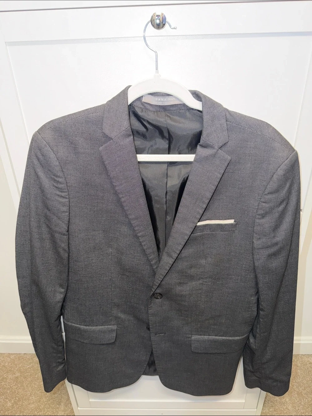 Zara Man Men’s Blazer Size 40 Gray Sport Coat